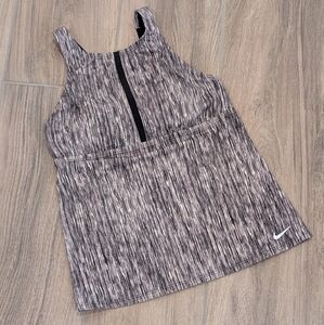 Nike Women's Black and Gray Tankini Top